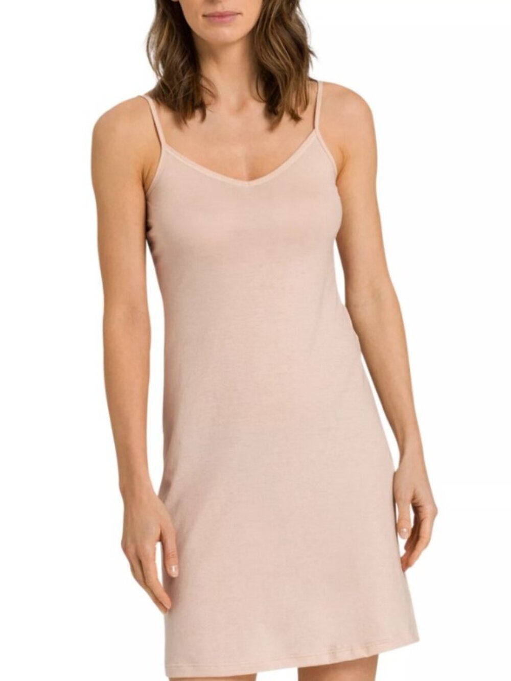 Hanro sz S Ultralight Bodydress Slip Beige Cotton New NWT $100